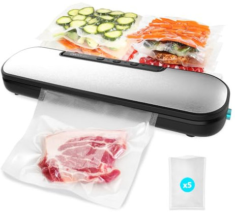 Cecotec Envasadora al Vacío SealVac Easy Magnetik. 90 W, Envasado en 10 Segundos, Presión de Vacío de 0,6 bares, Sellado 30 cm, Material ABS, 8 Modos, Incluye 5 Bolsas