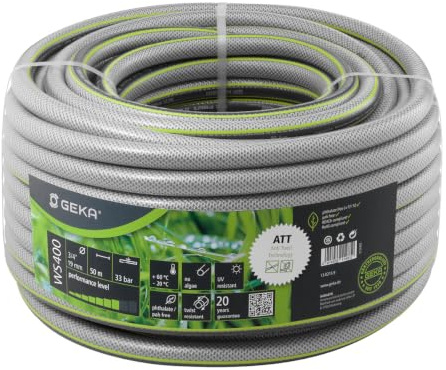 Geka Plus WS400 Tuyau d'arrosage 5 Couches avec 5 Couches de qualité supérieure résistant à la Pression et indéformable Vert 50 m