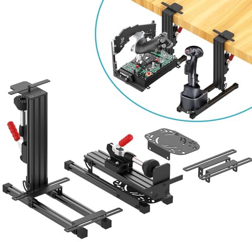 2 Set Desk Mount for Flight Sim Game Joystick, Throttle and Hotas Systems - Compatible with Logitech X56, X52, X52 Pro, Thrustmaster T-Flight Hotas, T.16000M