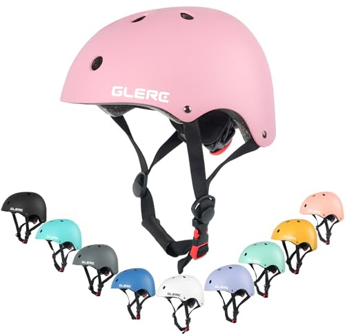Glerc Warrior Kids Bike Helmet, Adjustable Toddler Helmet for Age 3 4 5 6 7 8 9 Years Boys Girls, Sport Helmet for Skateboard Scooter Skating Skiing Climbing & Lightweight, S Size Pink