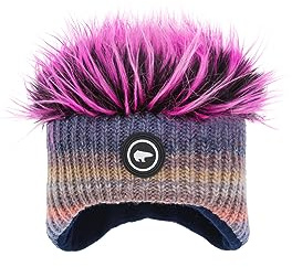 Eisbär Mütze Keke Cocker Kids Grün - Mütze mit Haaren Jungen & Mädchen - One Size - atmungsaktive warme Sportmütze mit Ohrschutz Kindermütze Haube gefüttert weich warm aus Österreich