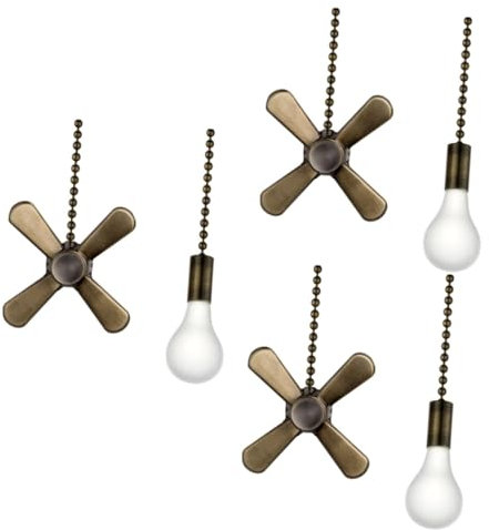 Housoutil 3St Beleuchtung Glasdekor Kettenschalter ziehen Deckendekoration Vintage Fankette Perlenfächer Deckenlichterkette Fan- hängende Dekoration Kettenverlängerung Metall