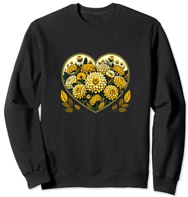 Yellow Dahlia Flower Art Dahlias floral artwork Sweatshirt