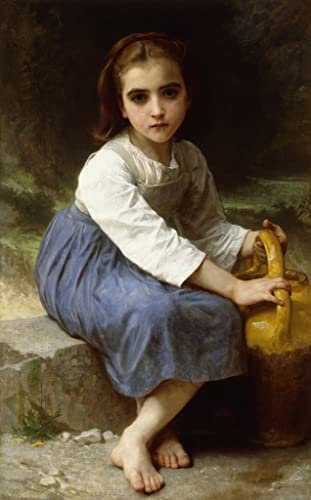 IPLUPJDY Bilder Moderne Bilder Moderne Druck Leinwand Malerei Italienerin mit Tamburin von William Adolphe Bouguereau für Wanddekoration60x90cm