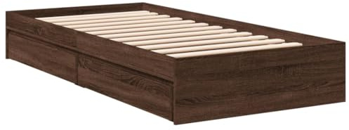 vidaXL Bettgestell mit Schubladen Braun Eichen-Optik 100x200 cm
