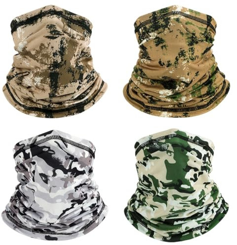 Polaina de Cuello Transpirable, Pañuelo Multifuncional de 4 Piezas sin Costuras, Pasamontañas, Máscara para Yoga, Running, Senderismo, Ciclismo, Motociclismo