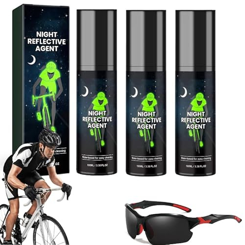 Zytuuob Glow in The Dark Spray Paint,100ml Long Lasting Reflective Glow Paints, Night Visibility Brighten Spray Paint for Christmas Decoration, Clothes, Bicycles, Skateboards, Fabric. (3PCS,Green)