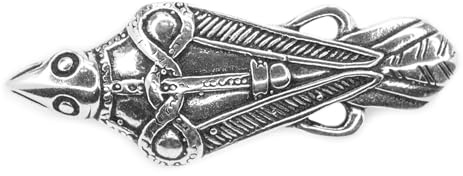 Rabenfibel aus 925 Sterling Silber – Wikinger Gewandfibel – Historische Brosche für Tunika Schal Umhang