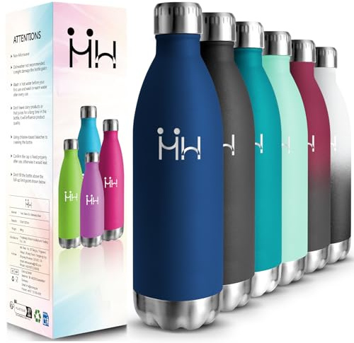 HoneyHolly Edelstahl Trinkflasche, 1L Thermosflasche, BPA-Frei, Trinkflaschen Sport, Auslaufsicher Wasserflasche, Trinkflasche Kohlensäure Geeignet, Thermoskanne für Gym, Fitness, Fahrrad