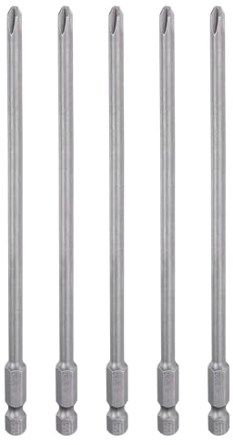 QUARKZMAN 5Pcs Embout de Tournevis Tige Hexagonale 1/4 6 (150mm) Long | Cruciforme Phillips #2 Ph2, en Acier S2, Magnétique, pour Tournevis Électrique, 0,177 (4,5mm) Tige