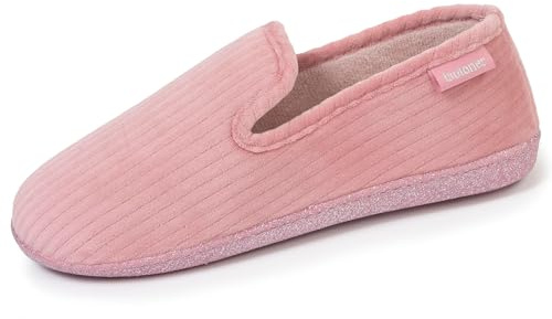 Isotoner Chaussons pantoufles Charentaises femme ultra confortables semelle à mémoire de forme, 36, rose