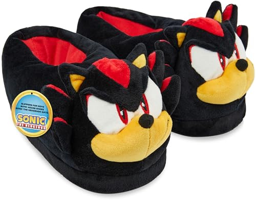 Get Trend SONIC THE HEDGEHOG 3D Slippers for Boys UK Size 10.5-1,5, Soft Anti-Slip Indoor & House Slippers, Gifts for Boys (12.5/13 UK, Black Shadow)