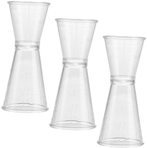 Zerodeko Misurino in Plastica Per Cocktail Set Da 3 Pezzi Misurino Da Un'oncia Jigger Per Strumento Misurazione Per Cocktail Per Feste e Preparazione Bevande
