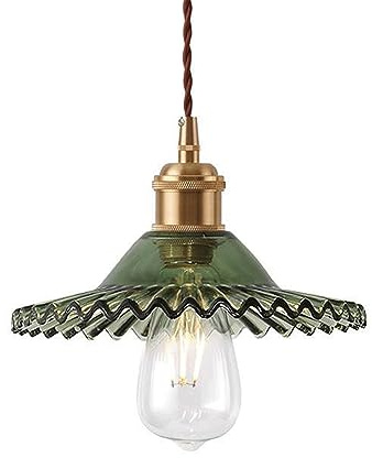 Pendant Lights, Pleated Glass Hanging Lamp Lampshade Pedestal Ceiling Pendant Light Industrial Chandelier Bedroom Restaurant Decorat Light Fixtures(C)