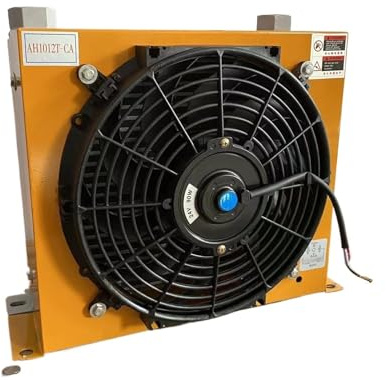 YVAAASIYC Enfriador de Aire hidráulico AH1012T-CA, radiador de Aceite refrigerado por Aire, CC 12 V/24 V/220 V/380 V, 100 L/min, Enfriador de Tanque de Combustible, 1400 RPM.(DC 12V)