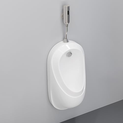 Automatic Sensor Commercial Urinal for Men Ceramic Washout Urinal Trough with Flush Valve Public Toilet Solutions for Home & Hotel Hygienic & Easy to Clean.