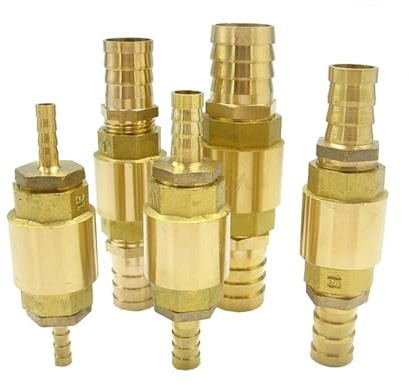 Aqxyxsw GUYTRM Clapet Anti-Retour à Ressort Levage Vertical en Laiton for Tuyau cannelé de 6 mm, 8, 10, 12, 14, 16, 19, 25, 32 m lingli(6mm)