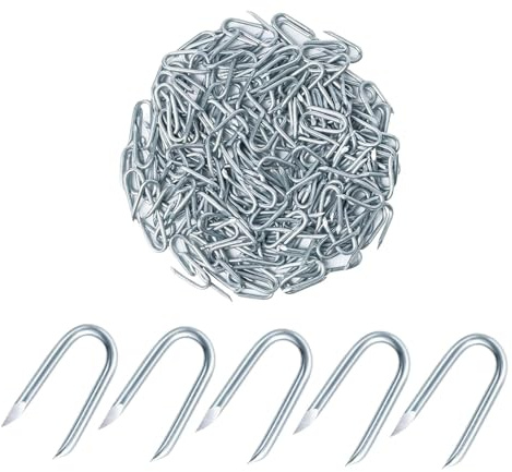 LDDIFHWW Sujetadores Galvanizados Clavos Sujetadores Grapas Clavos Gallineros Grapas para Galvanizadas para Malla de Alambre Alambre de Gallinero Madera, 200 Uds., Individual