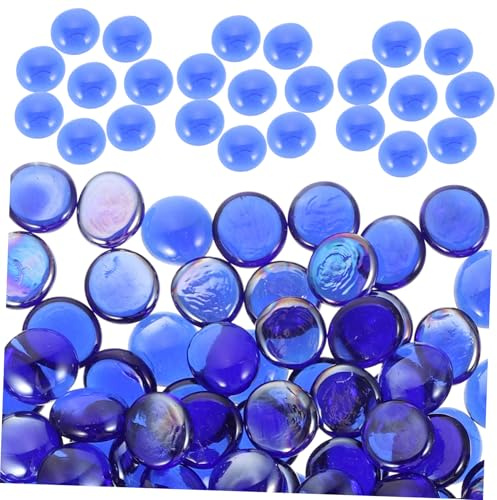 DECOMELODY Cuentas de Vidrio Decorativas para Peceras y Bolas Planas Azul Oscuro Resistentes al Fuego y Reutilizables para y Jardines