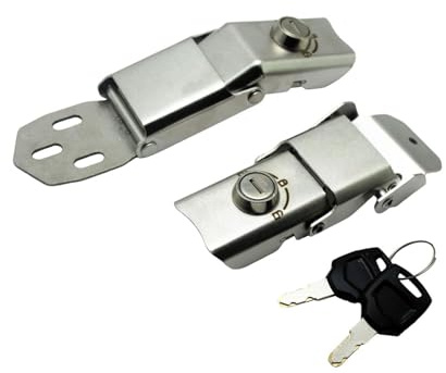 LeeQinersw Cerradura de Maletero para Motocicleta Perilla Giratoria con Llave Accesorio de Repuesto de Acero Inoxidable Adecuada para Cajas Traseras de Motocicle, 2 Cerraduras, 2 Llaves