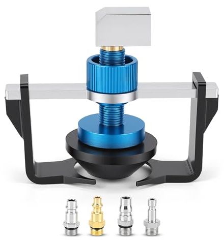 HISUEKIG Universeller Bremsenentlüftungsgerät Adapter, 22-58mm Verstellbarer Bremsflüssigkeitsbehälter Adapter mit 4 Schnellkupplungen, Dichtungsring Anti-Leckage, für Meisten Fahrzeuge