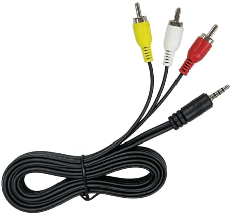 Yuleare Câble AV 3.5 RCA, Câble Audio Vidéo 3.5 mm vers Cinch, TRRS vers 3 RCA 3 mètre pour Caméscope Téléviseur Projecteur Récepteur AV Home Cinéma, Transmission Stable Vidéo Composite Audio Stéréo