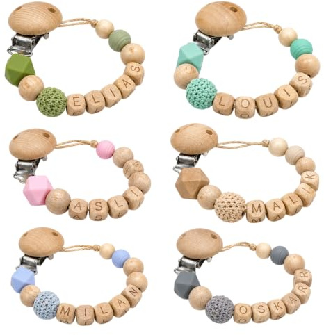 Individuell gestaltetes Babygeschenk personalisiertes baby geschenk mit Namen für Mädchen oder Junge Baby Geschenk personalisiert zur Geburt & Taufe Häkelperlen Motiv mehrere Farben