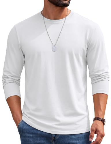 COOFANDY Mens Heavyweight T Shirt 100% Cotton T-Shirt Short Sleeve Crew Neck Tee Basic Plain Tops Regular Fit