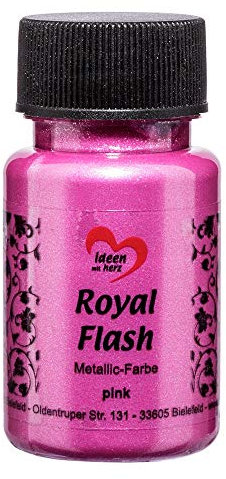 Ideen mit Herz Royal Flash, Acryl-Farbe, metallic, mit feinsten Glitzerpartikeln, 50 ml (pink)