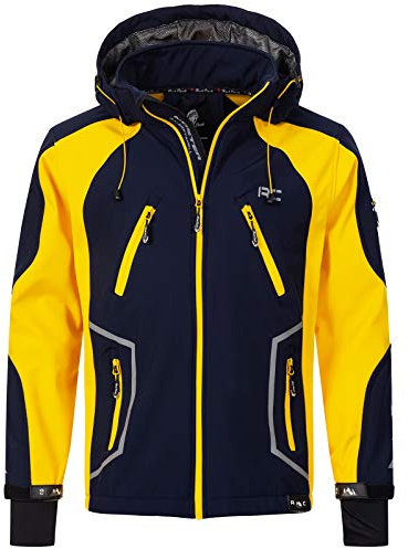 Rock Creek Herren Softshell Jacke Outdoor Jacke Windbreaker Übergangsjacke Anorak Kapuze Regenjacke Winterjacke Herrenjacke Jacket H-230 Navy 3XL