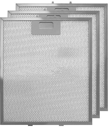 SPARES2GO Universal Cooker Hood Metal Mesh Filter (305 x 267mm, Pack of 3)