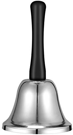 VABNEER Handglocke Glocke Klingel Hand Tischglocke Rezeptionsklingel Tischklingel Anrufsglocke(Silber)