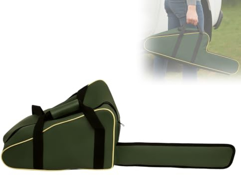 Poweka Kettensägen-Tasche Tragetasche Tragbarer Schutzhalter passend für Stihl Husqvarna 30,5 cm / 35,6 cm Kettensägen-Aufbewahrungstasche (dunkelgrün)