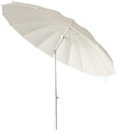MNNM Ombrellone da Giardino, Ombrellone da Balcone con Inclinabile, Parasole Portatile, Idrorepellente, Base Non Inclusa, Bianco