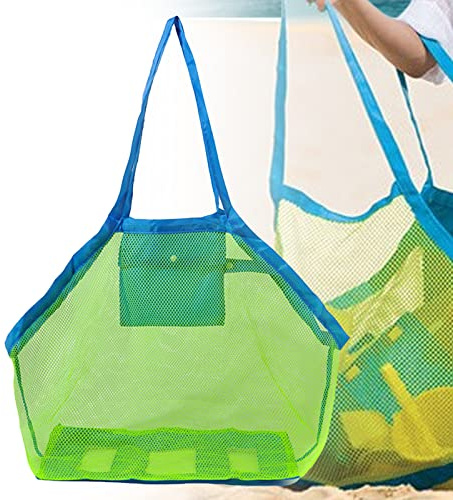 ZoeTekway Große Sandspielzeug-Netztasche, Sandspielzeugtasche, Strandtasche, Aufbewahrungstasche für Strandspielzeug, Outdoor-Strandurlaub-Reinigungstasche