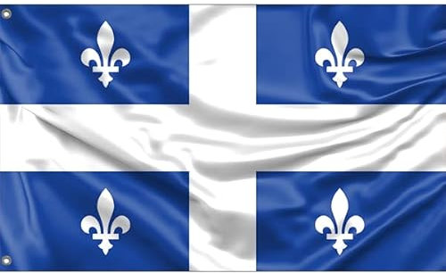 Drapeau du Québec, Canada | Impression au design unique | Fabriqué dans l'UE (90 x 150 cm)