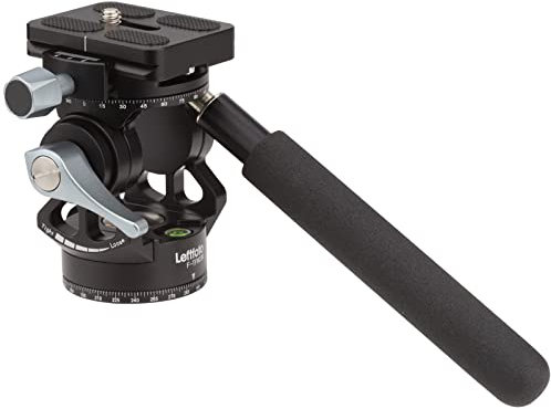LEFTFOTO Doppel-Panorama-Stativ-Flüssigkeitskopf, Mini-Pfann-Neigekopf, Stativ-Flüssigkeits-Ziehkopf mit Arca Swiss Schnellwechselplatte und Griff für kompakte Videokameras und DSLR-Kameras