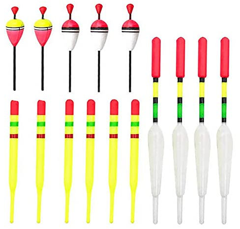 Angelposen, 15 Stück Angelposen-Sets, Angelzubehör-Schwimmer, bunte Schaumstoff-Posen, Angelwerkzeuge für die meisten Arten von groben Angelrohren (Typ A)