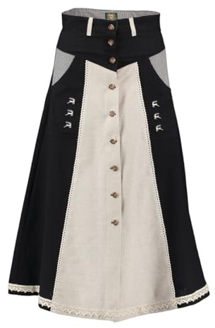 OS Trachten Trachtenrock mit 2 Seitentaschen Vitis, Größe:40, Farbe:Natur