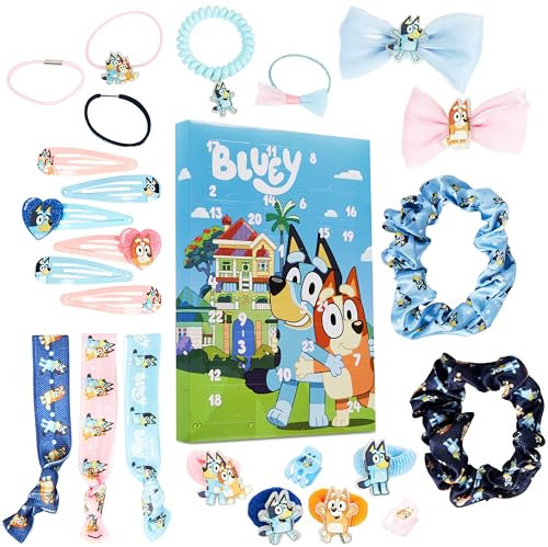 Bluey Advent Calendar 2025 for Girls Hair Accessories Christmas Countdown Calendar Hair Clips Bands Scrunchies Xmas Surprise Gifts for Girls