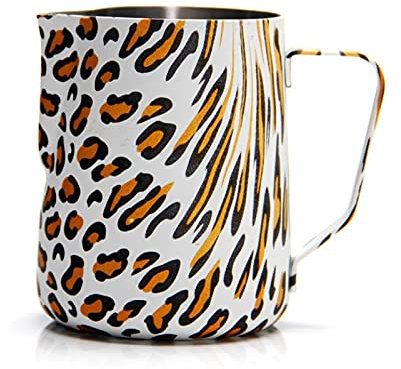 Plat 300 / 600ml Motif léopard Piche-café Pichet de lait Juge mousse Pichet Pitcher Tirez la tasse de fleurs TOPESSO TOPESSO ACCESSOIRES for BARISTA Soucoupe(600ml)