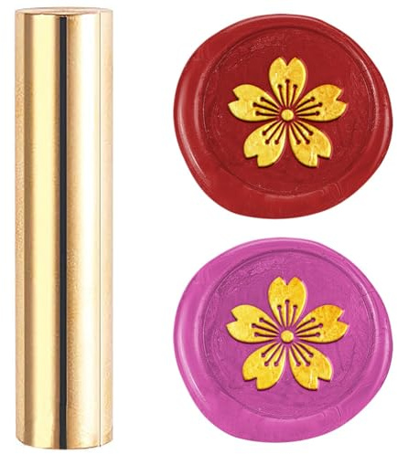 DELORIGIN Kirschblüte 15mm Mini Messing Wachssiegelstempel Pistole Wachssiegel Vintage Siegelstempel Pflanze Personalisiert Wachssiegel Stempel Für Hochzeitseinladungen Umschläge Grußkarten Geschenke