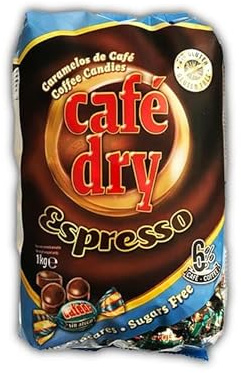 iChuches | Caramelos duros Sin Azúcar -Sin Gluten | Bolsa 1 Kg | Diferentes sabores: Café, Creme, Eucalipto, Miel Limón, Anís, Fullmint, Regaliz, Fruta, etc. (Café Dry Expresso Sin Azúcar)