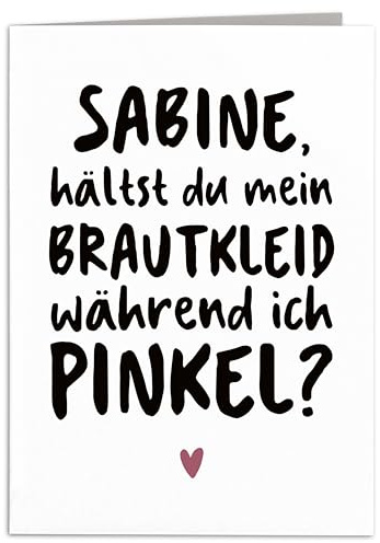 Trauzeugin fragen Karte personalisierte Grußkarte Willst du meine Trauzeugin sein lustiges Trauzeuginnen Geschenk Klappkarte mit Umschlag 10,5 x 14,8 cm