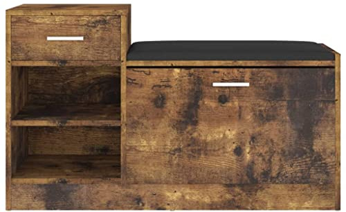 Hovothy Étagère à chaussures - Organiseur de chaussures - Armoire de rangement multifonction - Pour chambre à coucher ou couloir - Style simple et moderne - Chêne fumé - 94,5 x 31 x 57 cm