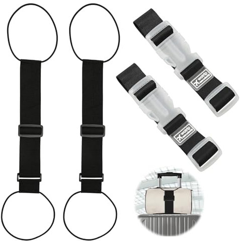 2 cinghie elastiche di fissaggio per bagagli e 2 cinghie con fibbia per maniglia per valigie, cinghie regolabili per valigie, accessori portatili da viaggio