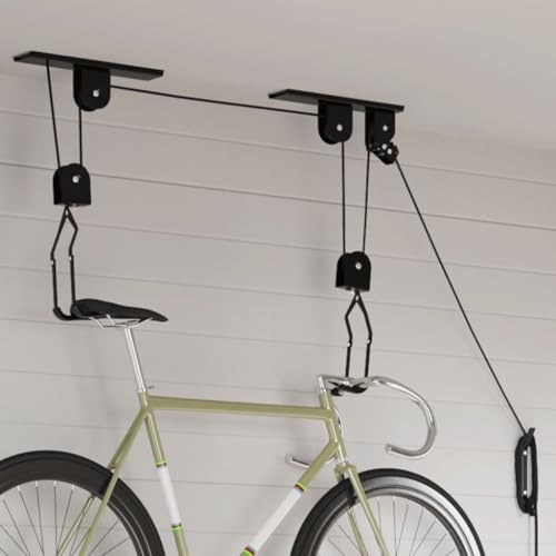 Homgoday Polipastos de bicicleta con soporte de techo, 2 unidades, 20 kg, accesorios para bicicleta