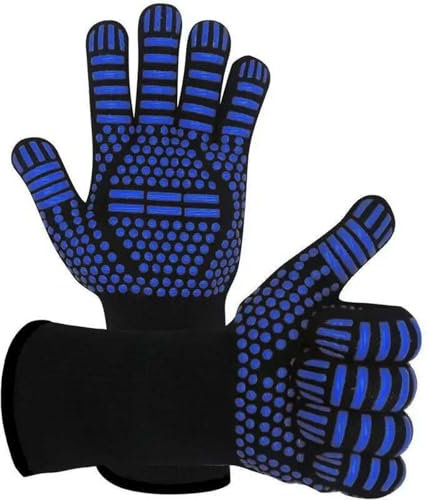 Guanti da barbecue ignifughi resistenti al calore guanti da forno in silicone antiscivolo da cucina guanti da barbecue cottura guanti per affumicatore