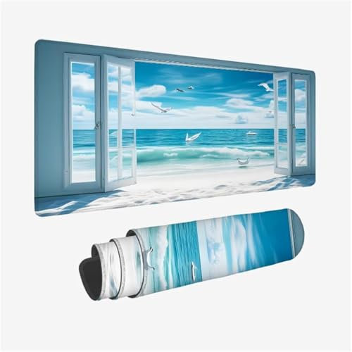 Alfombrilla Ratón XXL 1600x800x3mm, Alfombrilla Escritorio Blanco Mouse Pad, Alfombrilla Raton Paloma Alfombrilla Gaming Antideslizante Impermeable, Tapete Escritorio con Bordes Cosidos, Regalo Q1-632