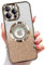 für iPhone 13 Pro Max Hülle,kompatibel mit MagSafe, mit Kameraschutz,Glitzer Silikon Handyhülle Kompatibel mit iPhone 13 Pro Max Stoßfest Kratzfest, Niedliche Phone Case für Frauen und Mädchen Golden